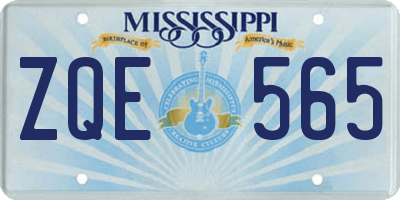 MS license plate ZQE565