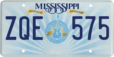 MS license plate ZQE575