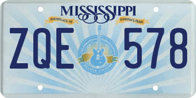 MS license plate ZQE578