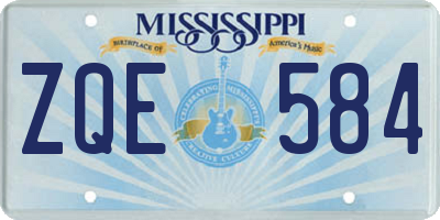 MS license plate ZQE584