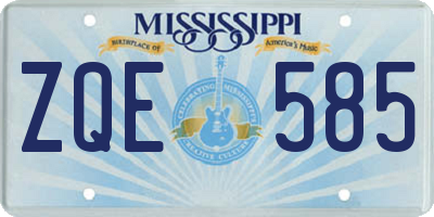 MS license plate ZQE585