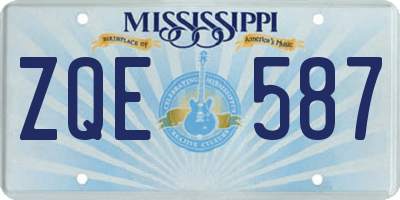 MS license plate ZQE587