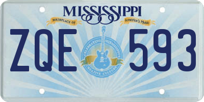 MS license plate ZQE593