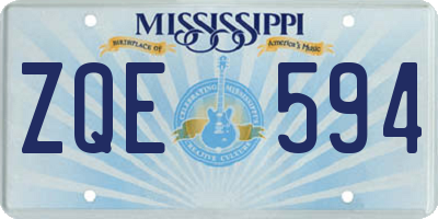 MS license plate ZQE594