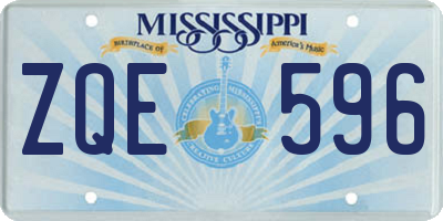 MS license plate ZQE596