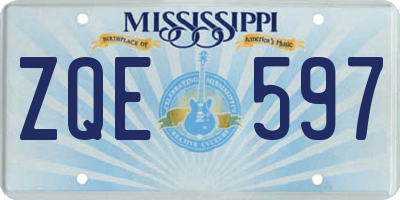 MS license plate ZQE597