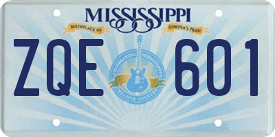 MS license plate ZQE601