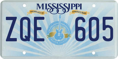 MS license plate ZQE605