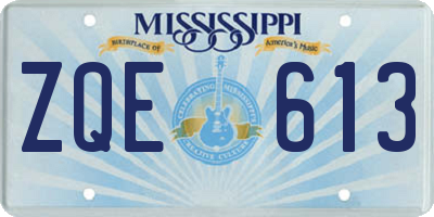 MS license plate ZQE613