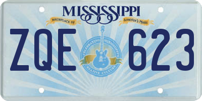 MS license plate ZQE623