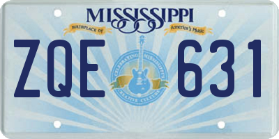 MS license plate ZQE631