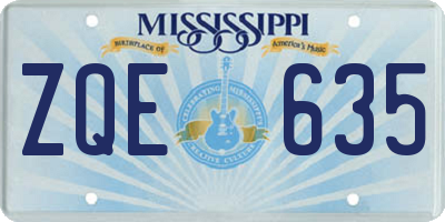 MS license plate ZQE635