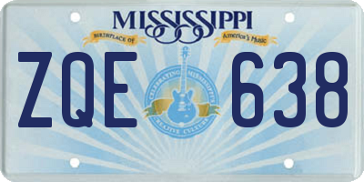 MS license plate ZQE638