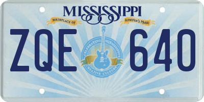 MS license plate ZQE640