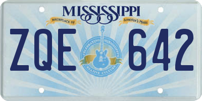 MS license plate ZQE642