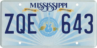 MS license plate ZQE643