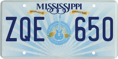 MS license plate ZQE650