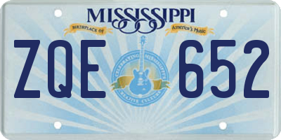 MS license plate ZQE652