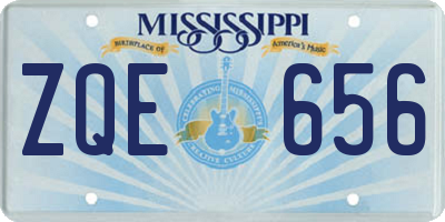 MS license plate ZQE656