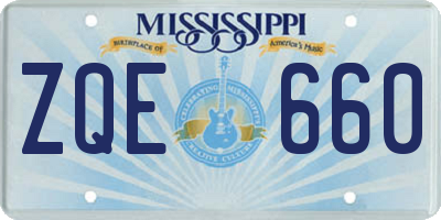 MS license plate ZQE660