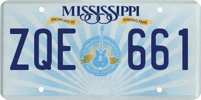 MS license plate ZQE661