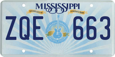 MS license plate ZQE663