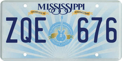 MS license plate ZQE676