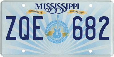 MS license plate ZQE682