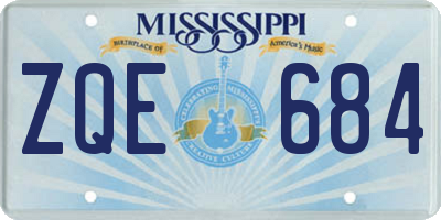 MS license plate ZQE684