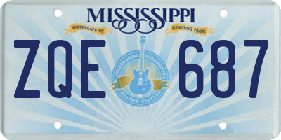 MS license plate ZQE687