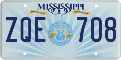 MS license plate ZQE708