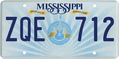MS license plate ZQE712