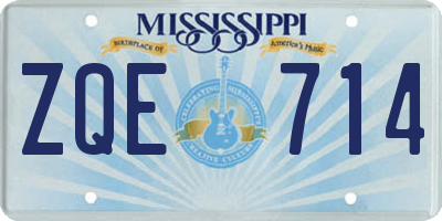 MS license plate ZQE714