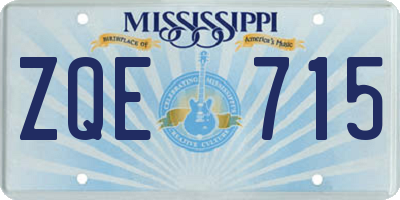 MS license plate ZQE715