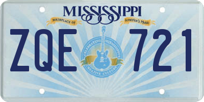 MS license plate ZQE721
