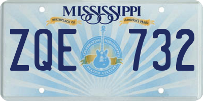MS license plate ZQE732