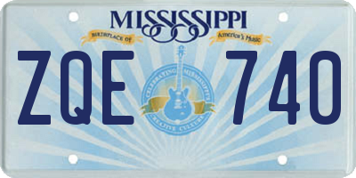 MS license plate ZQE740