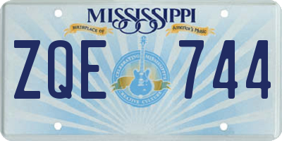 MS license plate ZQE744