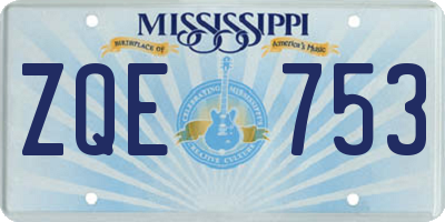 MS license plate ZQE753