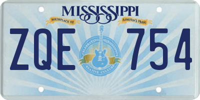 MS license plate ZQE754
