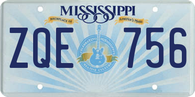 MS license plate ZQE756