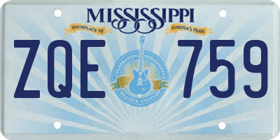 MS license plate ZQE759