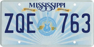 MS license plate ZQE763