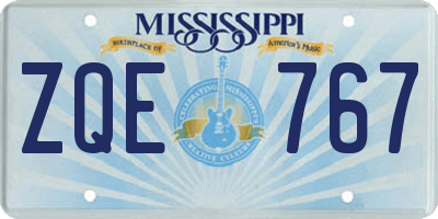 MS license plate ZQE767