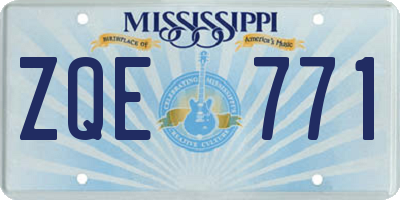MS license plate ZQE771