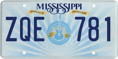 MS license plate ZQE781