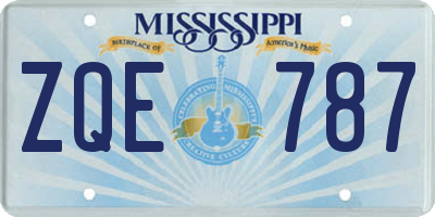 MS license plate ZQE787