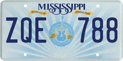 MS license plate ZQE788
