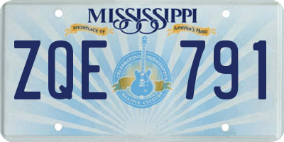 MS license plate ZQE791