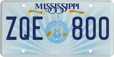 MS license plate ZQE800